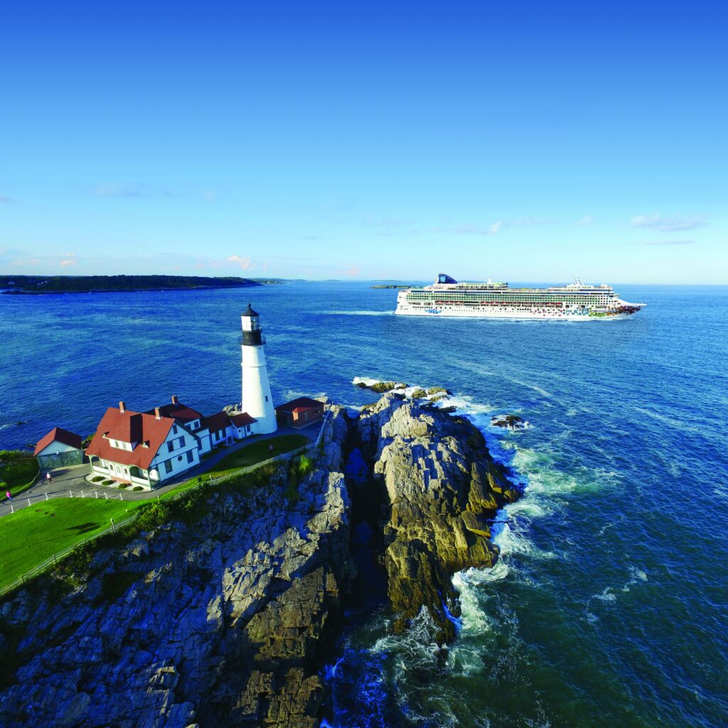 Portland Head Light House, Cape Elizabeth, Ship, Rocky Coast, Maine